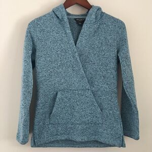 Eddie Bauer blue heathered hooded pullover | Size Small